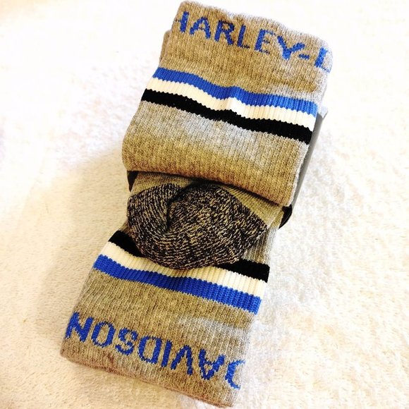 Harley-Davidson 2-prs Cotton-feel Comfort Crew Socks Large 10-13 S3 #3 - Picture 4 of 9